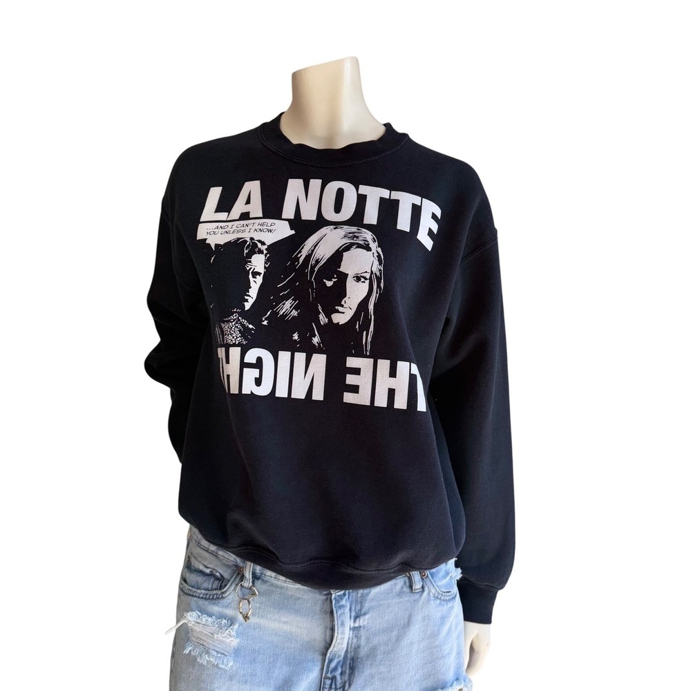 Aritzia La Notte Sweatshirt Graphic Film Print Grunge Goth Cinephile Black M/L
